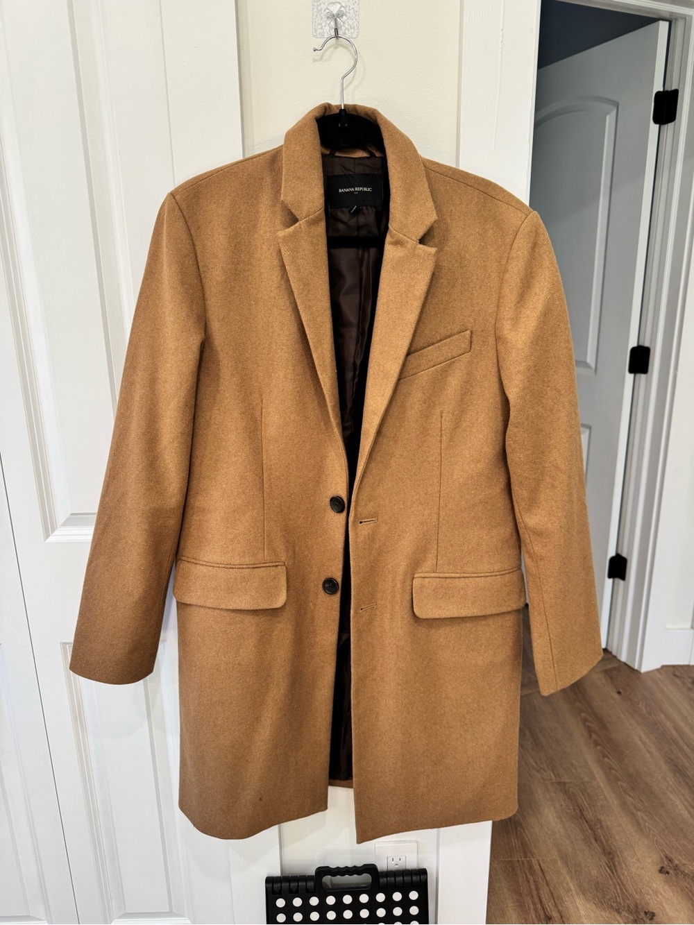 Banana Republic Camel Single-Breasted Wool Pea Coat